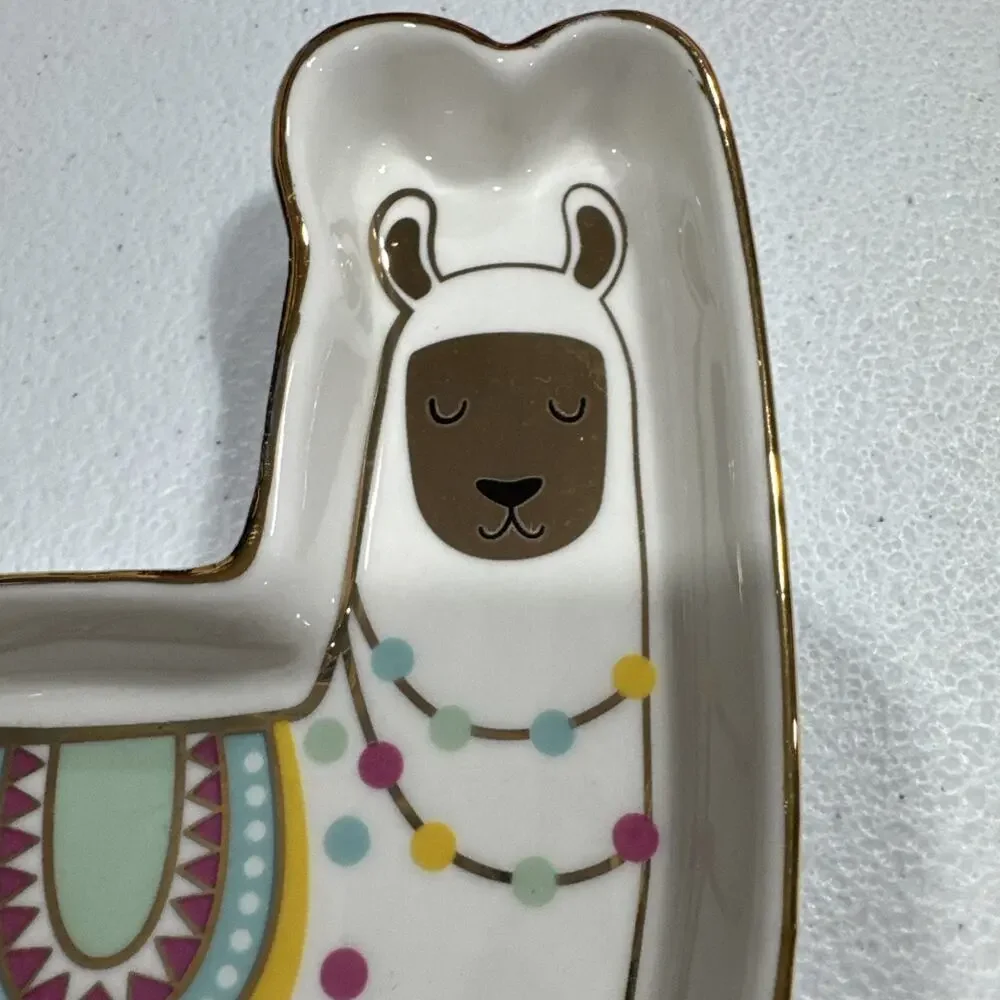Kate Aspen Llama Trinket Dish Tray Jewerly Decorative Coins